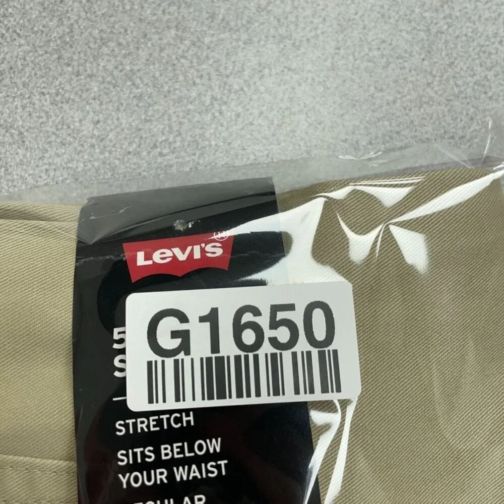 NEW Levis 514 Men's W30 L30 Straight Stretch Khaki Jeans Beige Cotton G1650